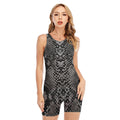 Grey And Black Snakeskin Print Sleeveless One Piece Swimsuit