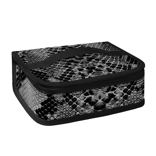 Grey And Black Snakeskin Print Small Lunch Bag