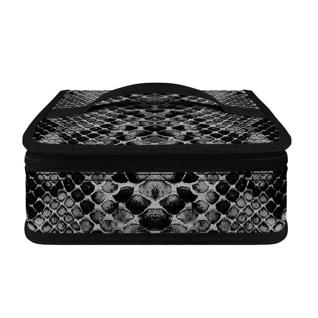 Grey And Black Snakeskin Print Small Lunch Bag