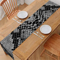 Grey And Black Snakeskin Print Table Runner