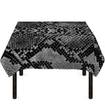 Grey And Black Snakeskin Print Tablecloth