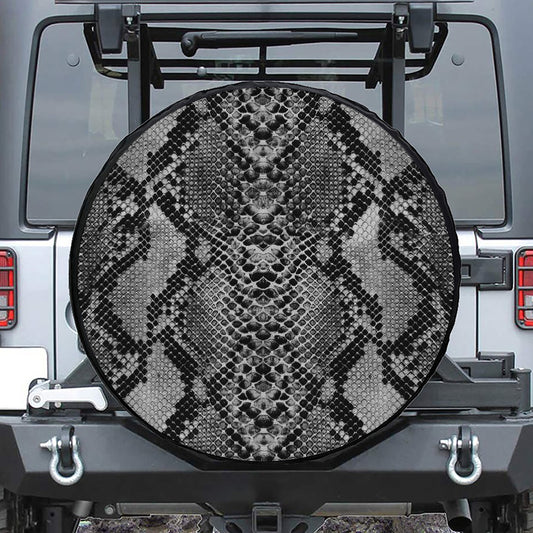 Grey And Black Snakeskin Print Tire Cover
