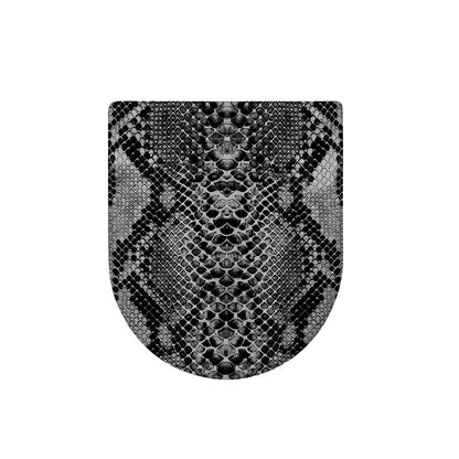 Grey And Black Snakeskin Print Toilet Lid Cover