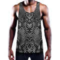 Grey And Black Snakeskin Print Men's Workout Tank Top