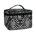 Grey And Black Snakeskin Print Travel Makeup Bag