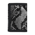 Grey And Black Snakeskin Print Trifold Wallet