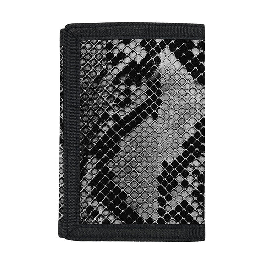 Grey And Black Snakeskin Print Trifold Wallet
