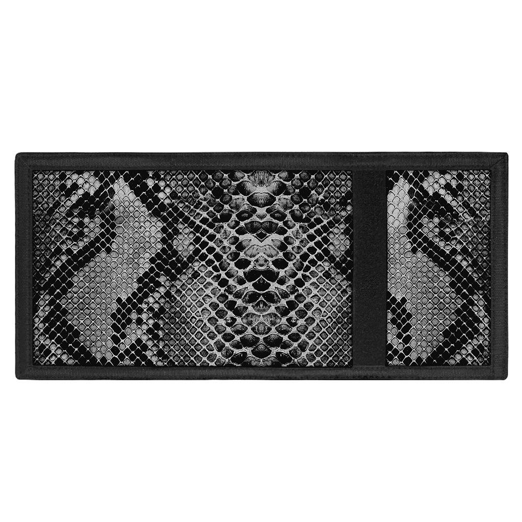 Grey And Black Snakeskin Print Trifold Wallet