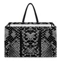 Grey And Black Snakeskin Print Utility Tote Bag
