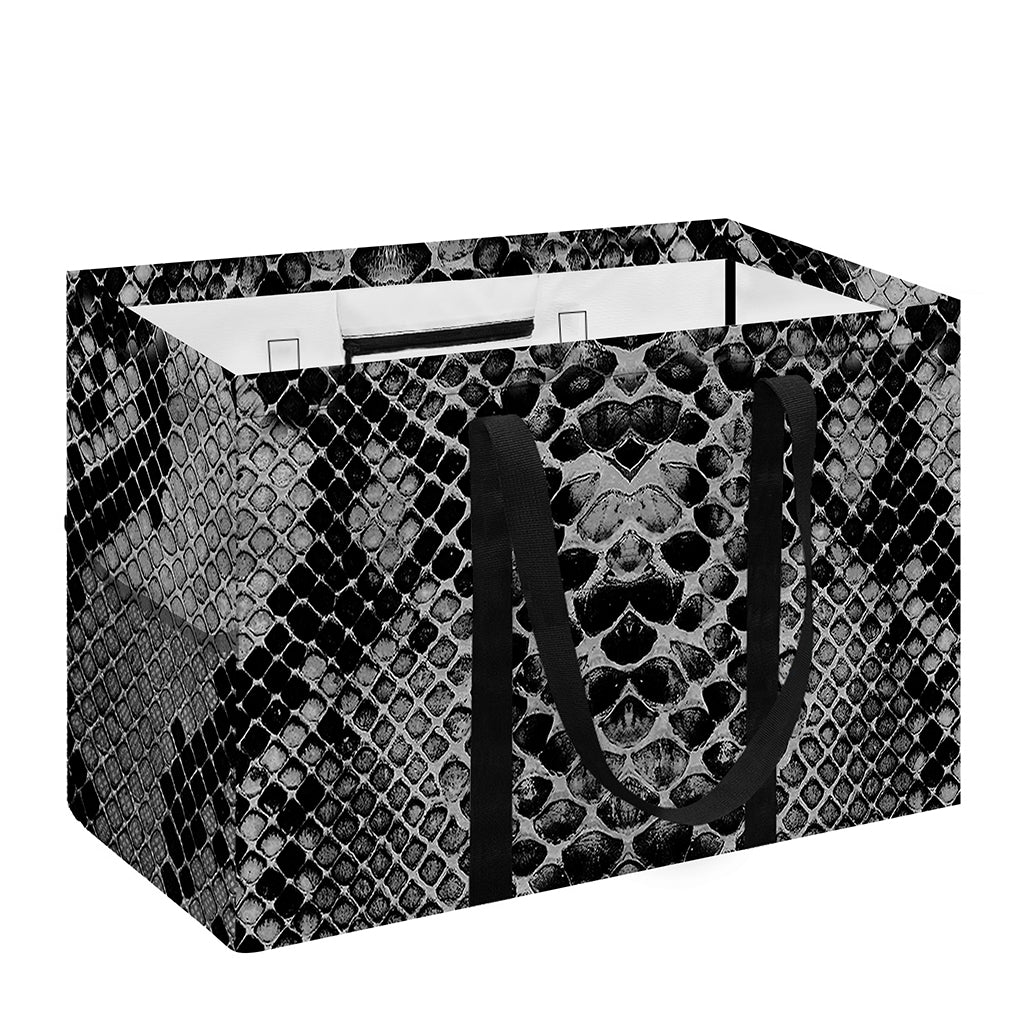 Grey And Black Snakeskin Print Utility Tote Bag