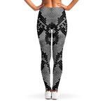 Grey And Black Snakeskin Print Women's Leggings