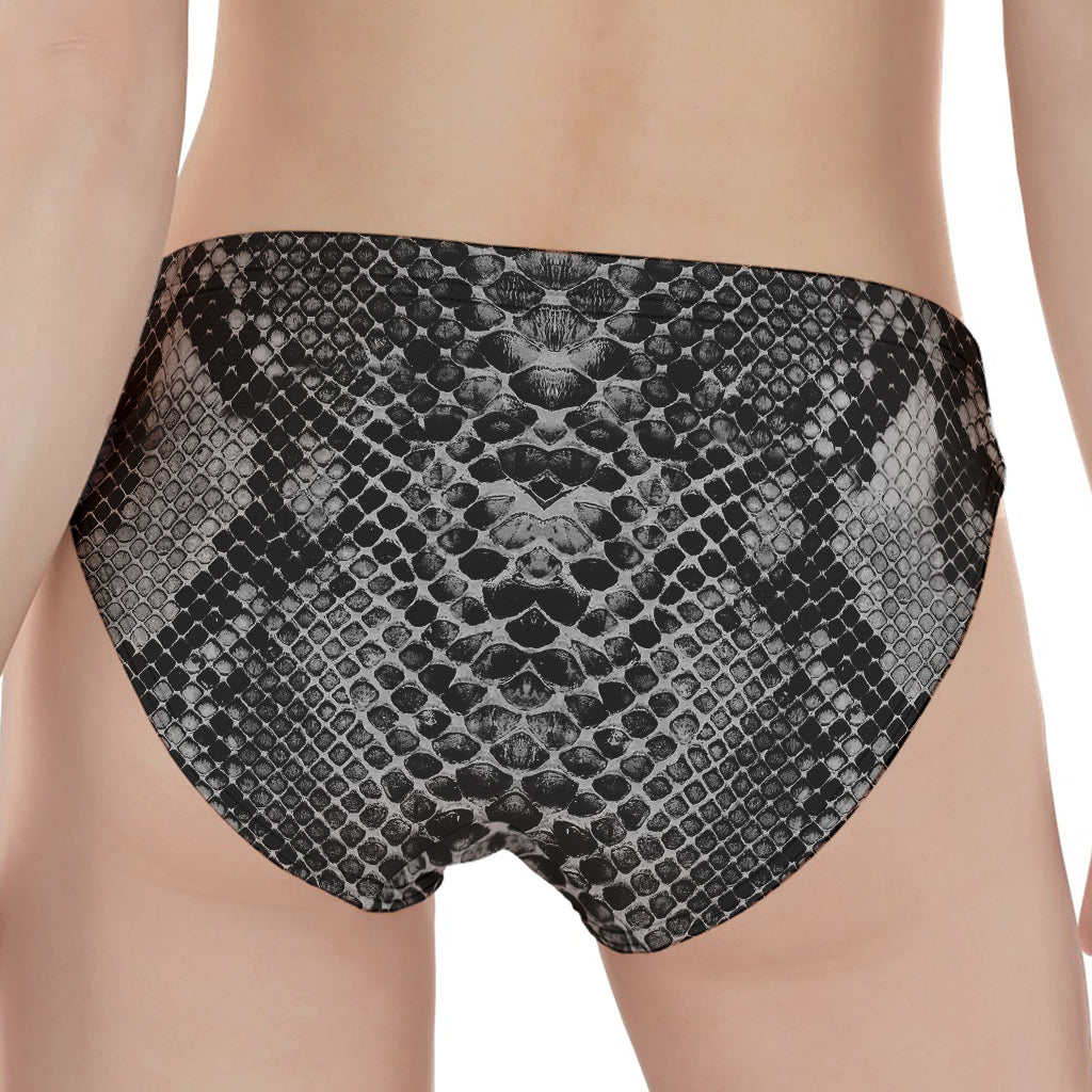 Grey And Black Snakeskin Print Women's Panties
