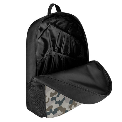 Grey And Brown Camouflage Print 17 Inch Backpack