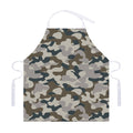 Grey And Brown Camouflage Print Adjustable Apron