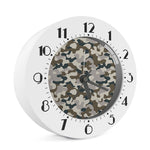Grey And Brown Camouflage Print Alarm Clock