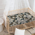 Grey And Brown Camouflage Print Baby Crib Sheet