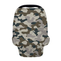 Grey And Brown Camouflage Print Baby Seat Cover