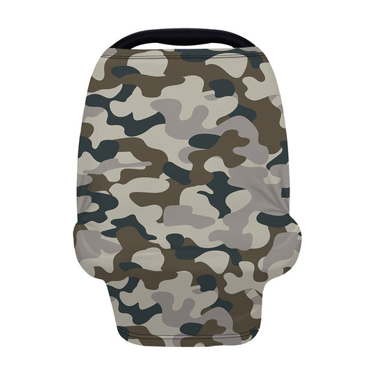 Grey And Brown Camouflage Print Baby Seat Cover