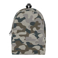 Grey And Brown Camouflage Print School Backpack