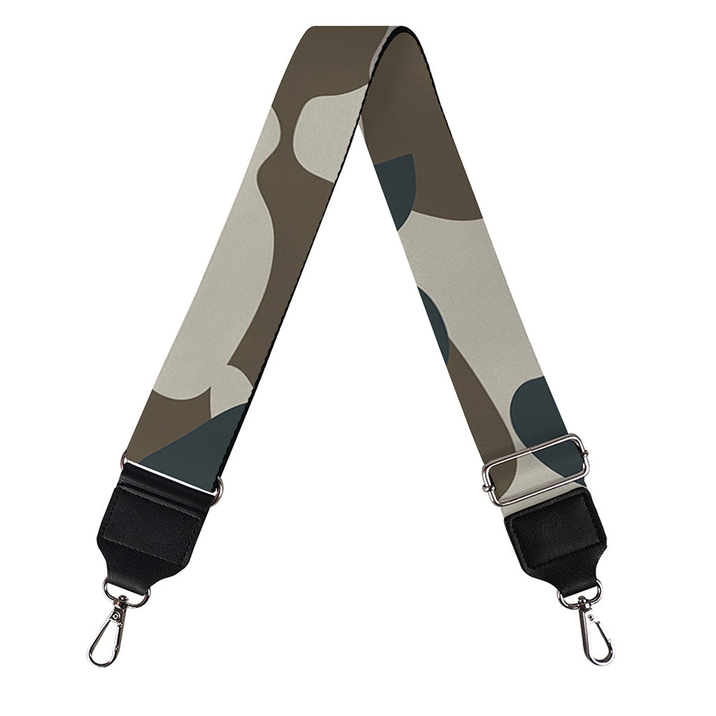 Grey And Brown Camouflage Print Bag Strap