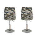 Grey And Brown Camouflage Print Bar Stool Covers