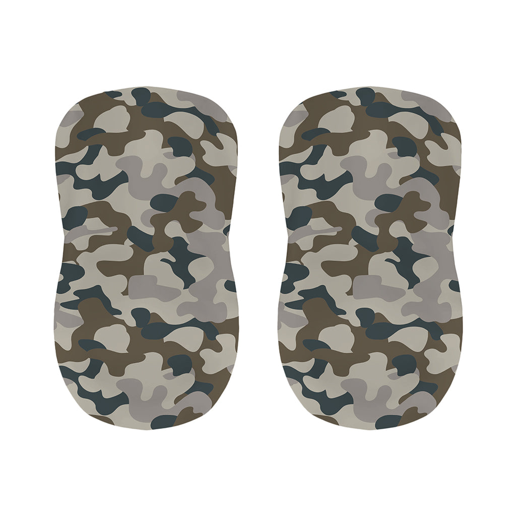 Grey And Brown Camouflage Print Bar Stool Covers