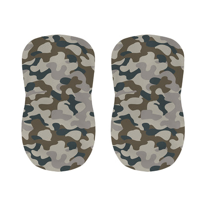 Grey And Brown Camouflage Print Bar Stool Covers