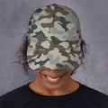 Grey And Brown Camouflage Print Baseball Cap