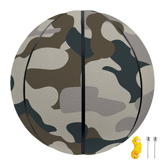 Grey And Brown Camouflage Print Basketball