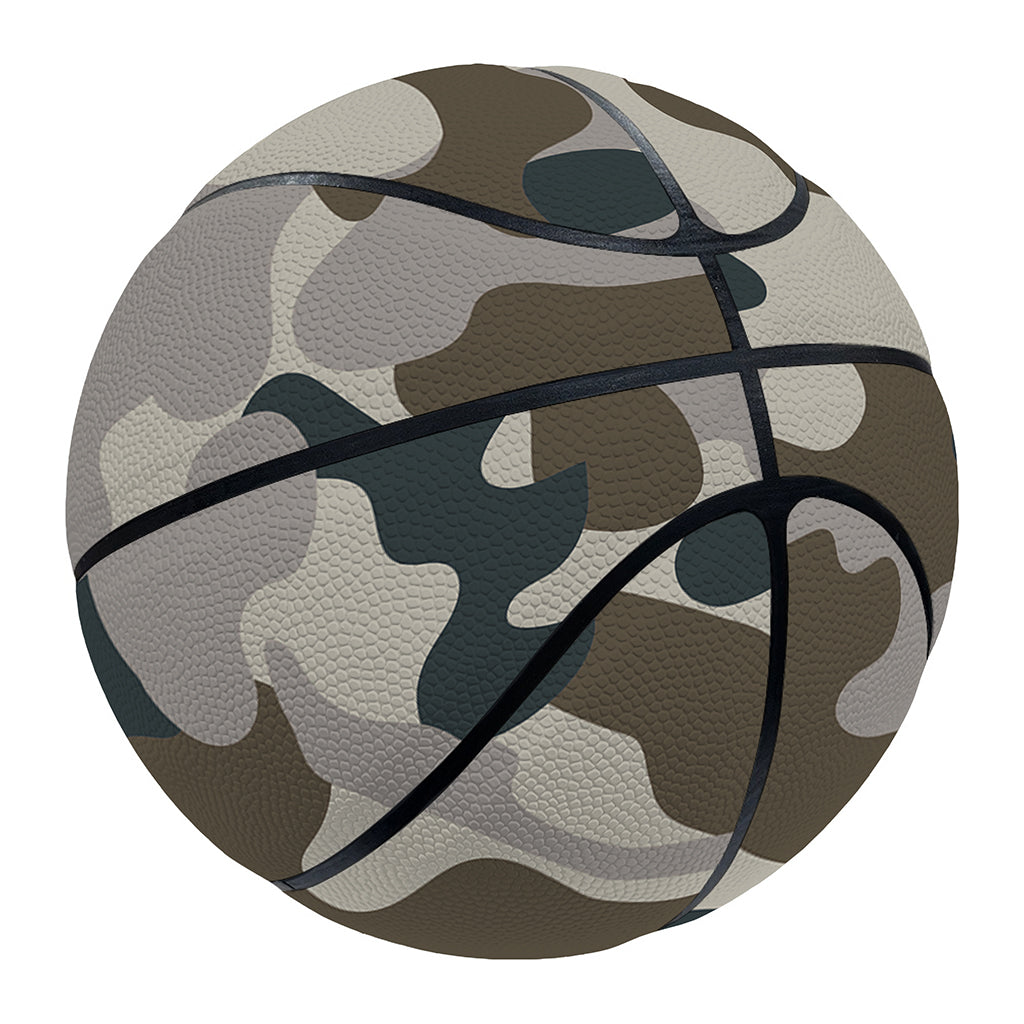 Grey And Brown Camouflage Print Basketball