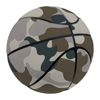 Grey And Brown Camouflage Print Basketball