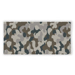 Grey And Brown Camouflage Print Beach Towel