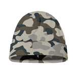 Grey And Brown Camouflage Print Beanie