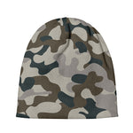 Grey And Brown Camouflage Print Beanie