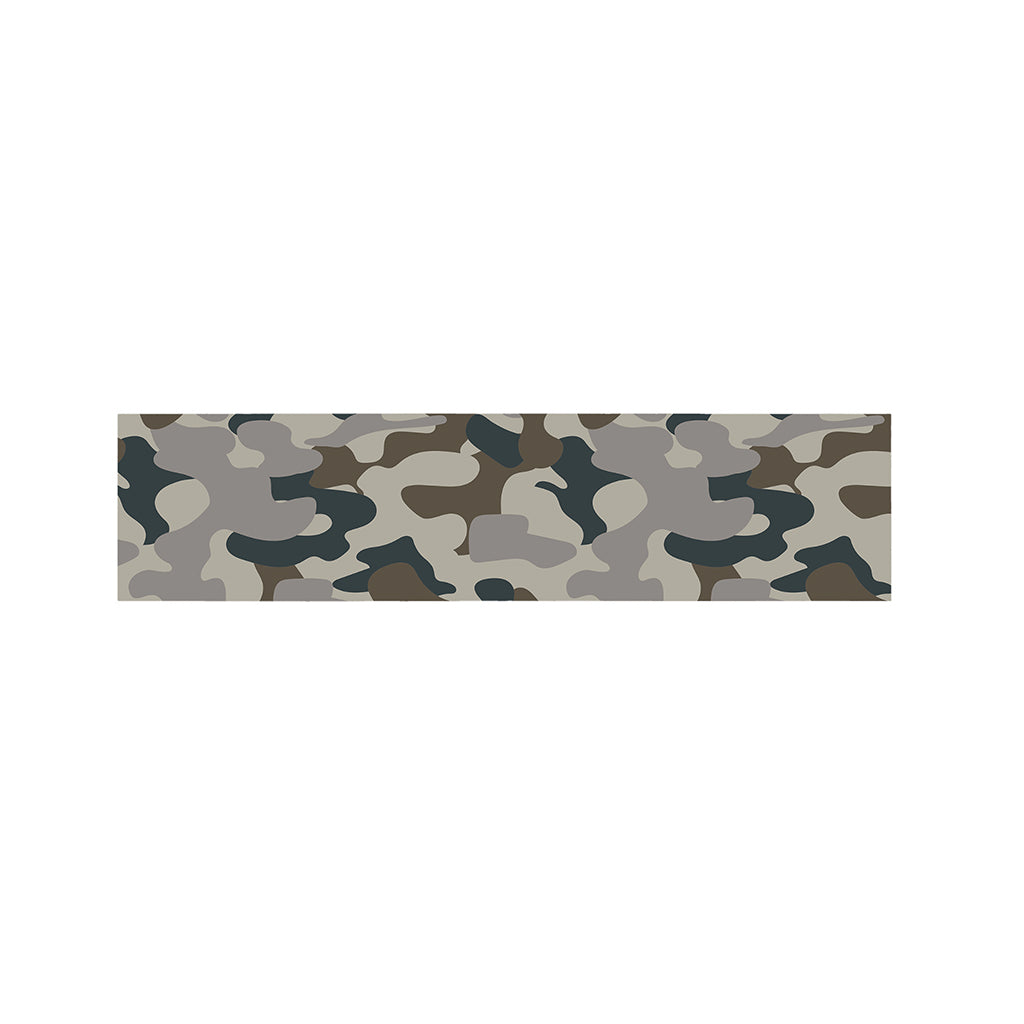 Grey And Brown Camouflage Print Bed Runner