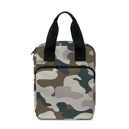Grey And Brown Camouflage Print Bible Tote Bag