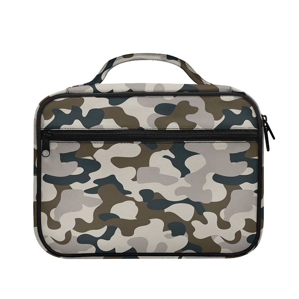 Grey And Brown Camouflage Print Briefcase Bible Bag