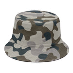 Grey And Brown Camouflage Print Bucket Hat