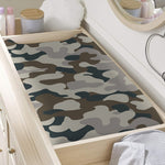Grey And Brown Camouflage Print Changing Pad Cover
