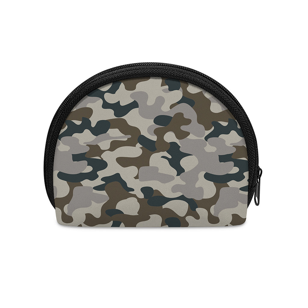 Grey And Brown Camouflage Print Coin Purse