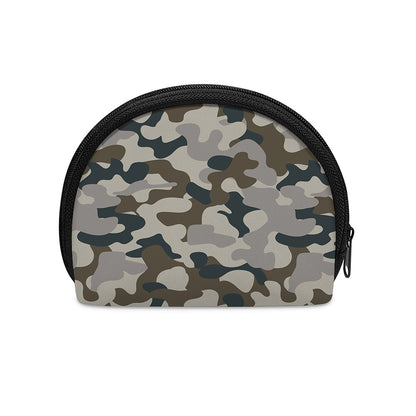 Grey And Brown Camouflage Print Coin Purse