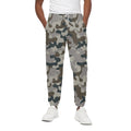 Grey And Brown Camouflage Print Cotton Sweatpants