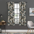 Grey And Brown Camouflage Print Grommet Curtain Panels