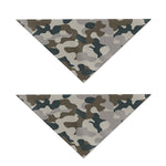 Grey And Brown Camouflage Print Dog Bandana
