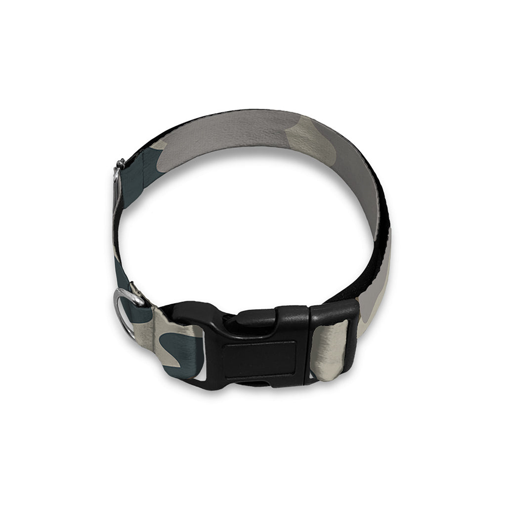 Grey And Brown Camouflage Print Dog Collar