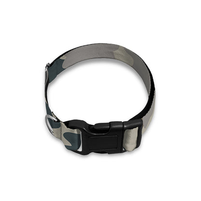 Grey And Brown Camouflage Print Dog Collar