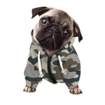 Grey And Brown Camouflage Print Dog Zip Up Hoodie