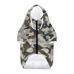 Grey And Brown Camouflage Print Dog Zip Up Hoodie