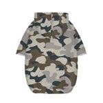 Grey And Brown Camouflage Print Dog Zip Up Hoodie