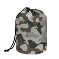 Grey And Brown Camouflage Print Drawstring Makeup Bag
